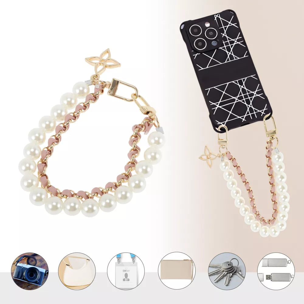 Pearl Chain Wrist Phone Strap