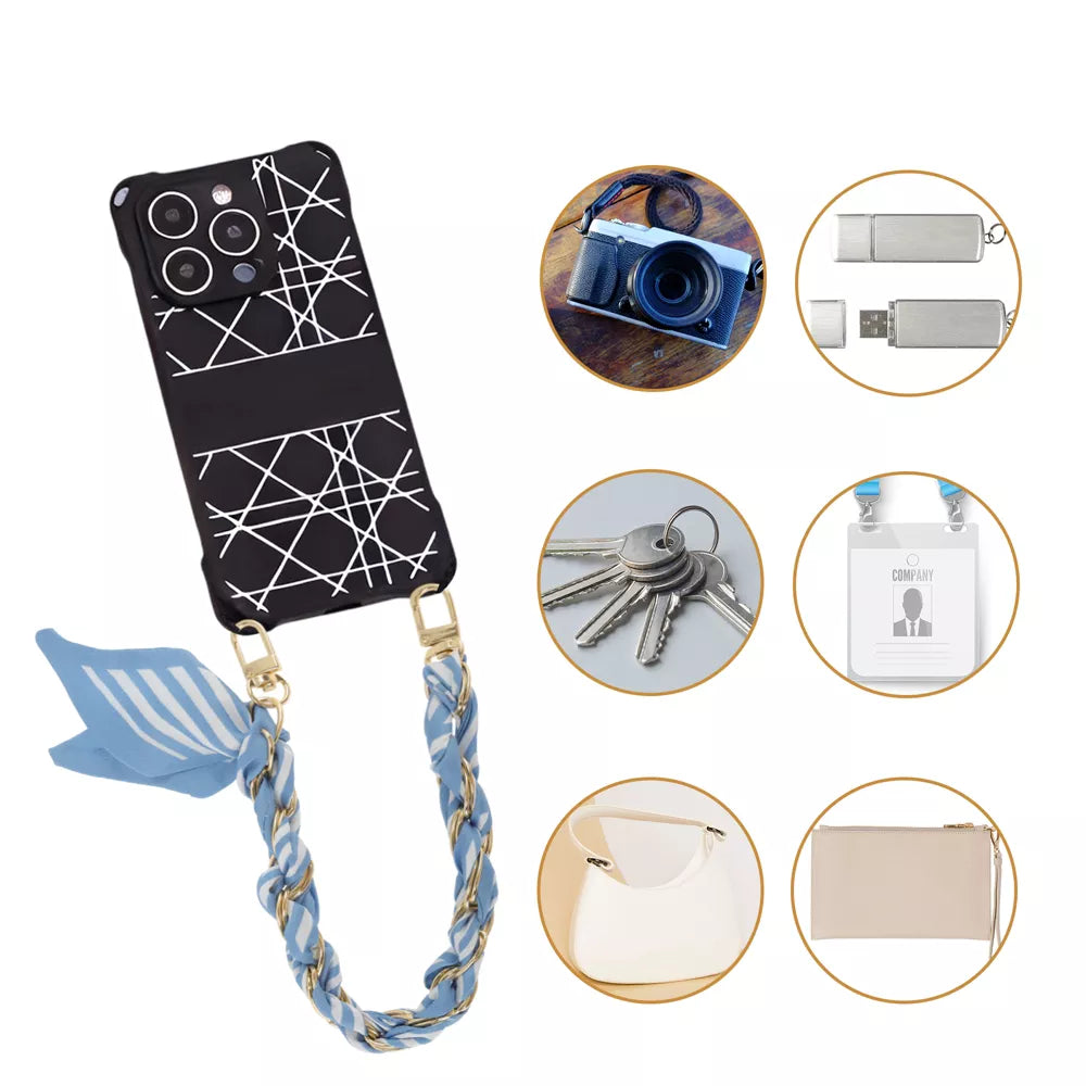 Scarf Fabric Braided Wrist Phone Strap