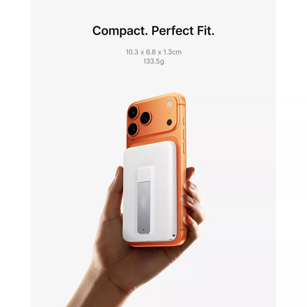 5000mAh Qi2 Magnetic Wireless Power Bank With Foldable Stand